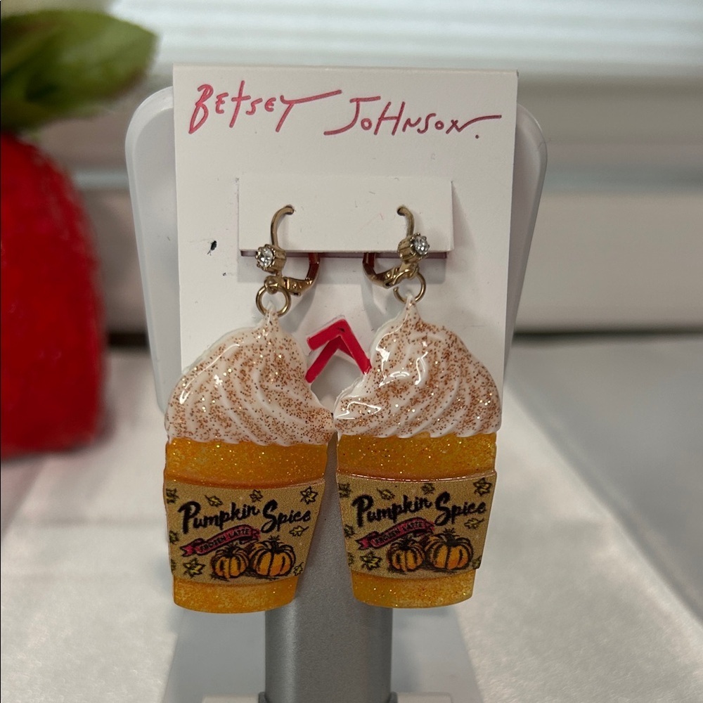 Betsey Johnson Pumpkin Spice Cup Earrings